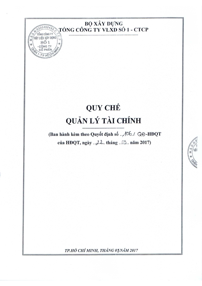 Quy chế Quản lý Tài chính