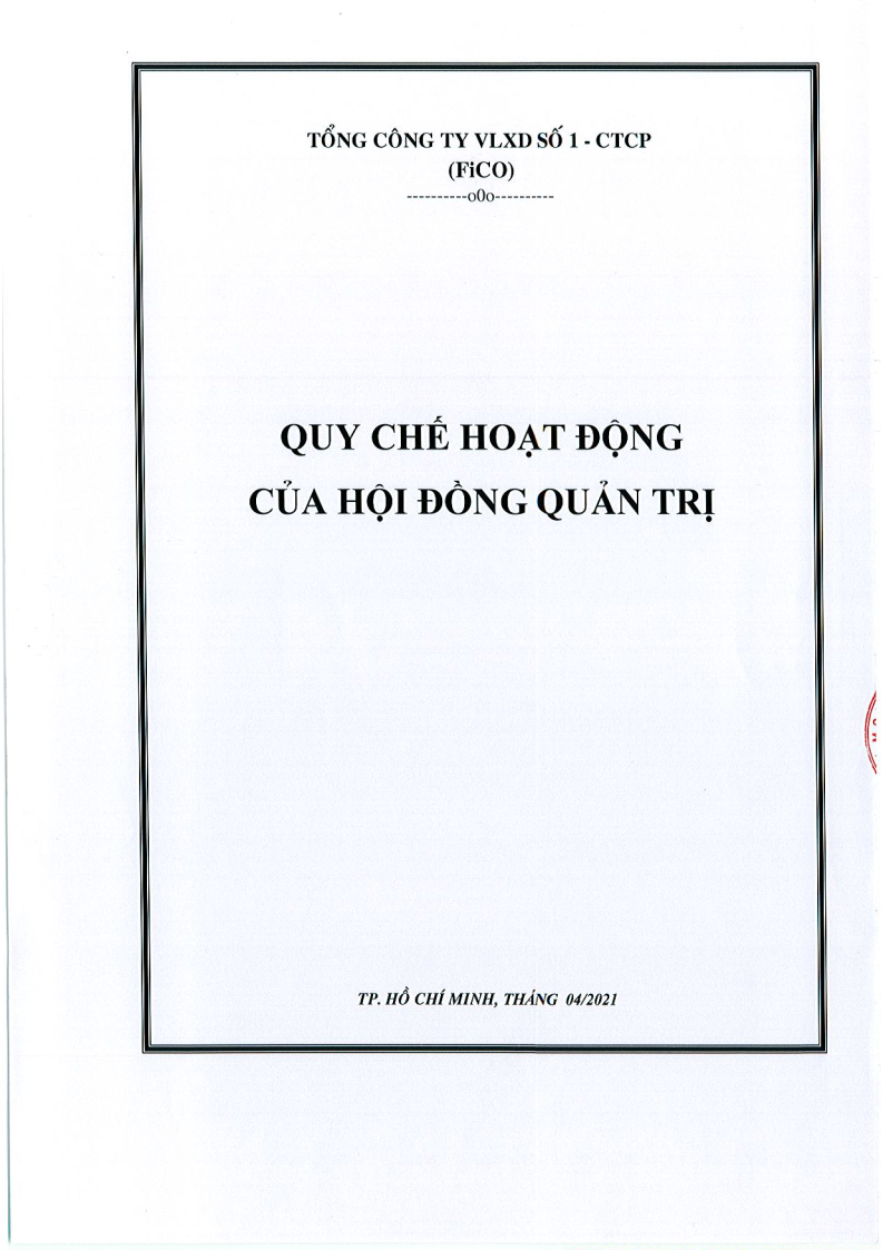 Quy chế Hoạt động của Hội đồng quản trị